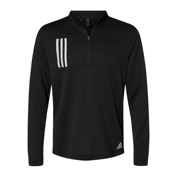A482 Mens 3-Stripe Double-Knit Quarter-Zip Pullover