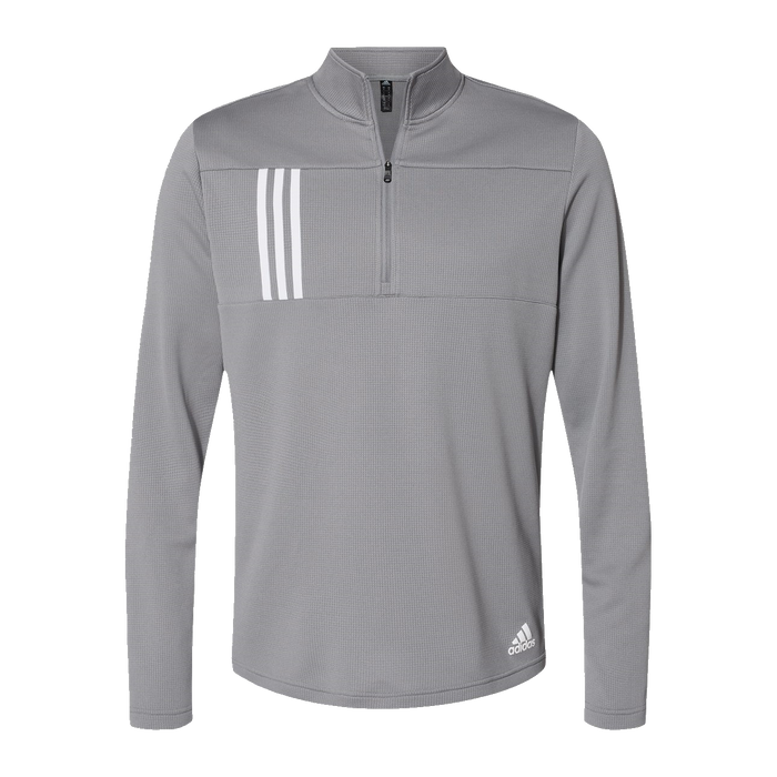 A482 Mens 3-Stripe Double-Knit Quarter-Zip Pullover