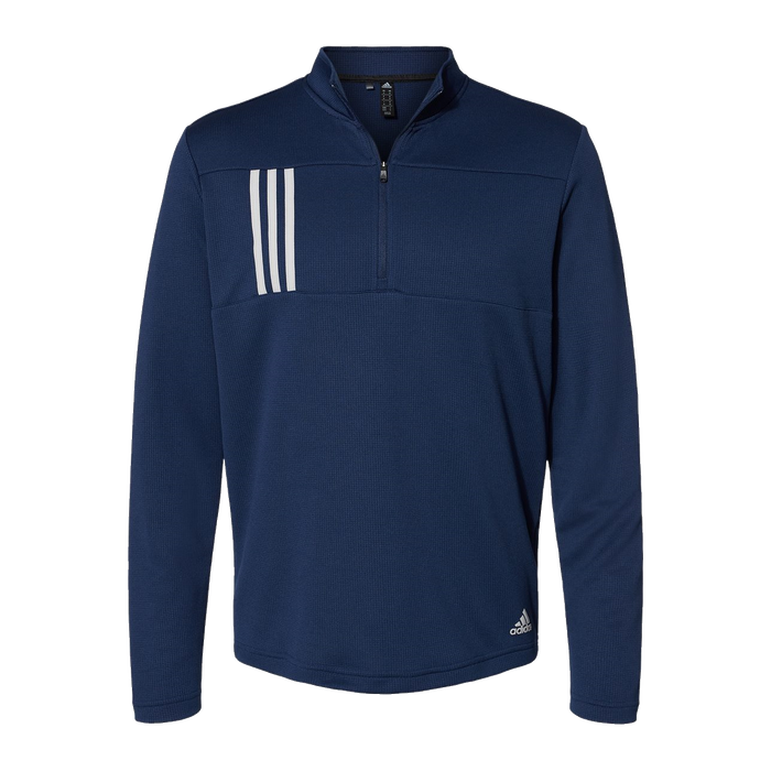 A482 Mens 3-Stripe Double-Knit Quarter-Zip Pullover