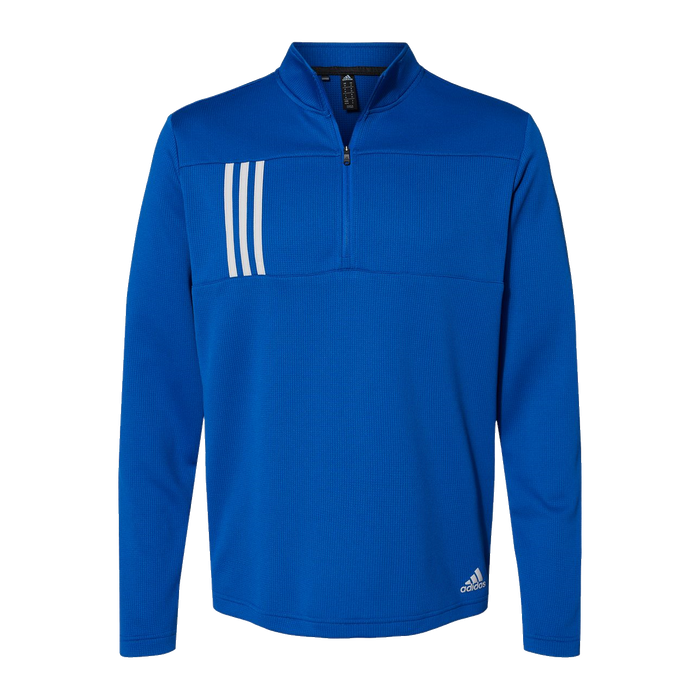 A482 Mens 3-Stripe Double-Knit Quarter-Zip Pullover