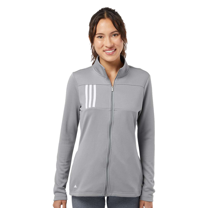A483 Ladies 3-Stripe Double Knit Full-Zip Jacket
