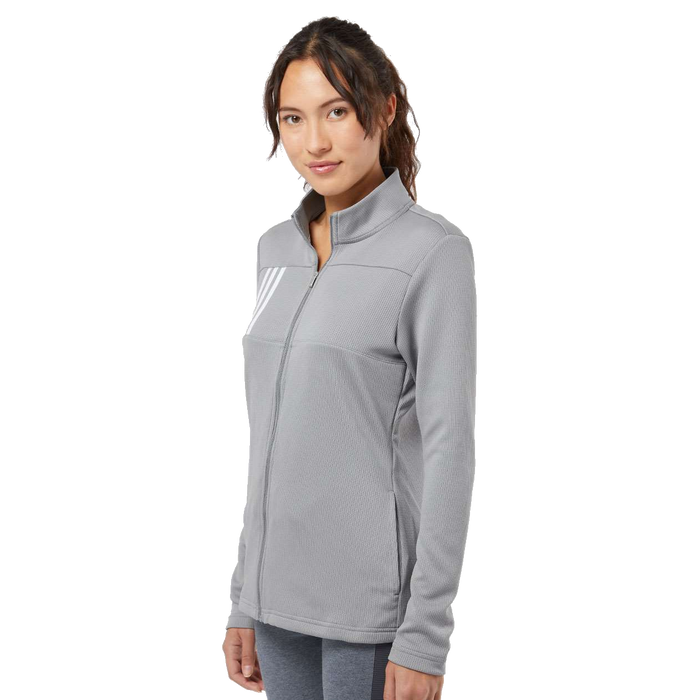 A483 Ladies 3-Stripe Double Knit Full-Zip Jacket