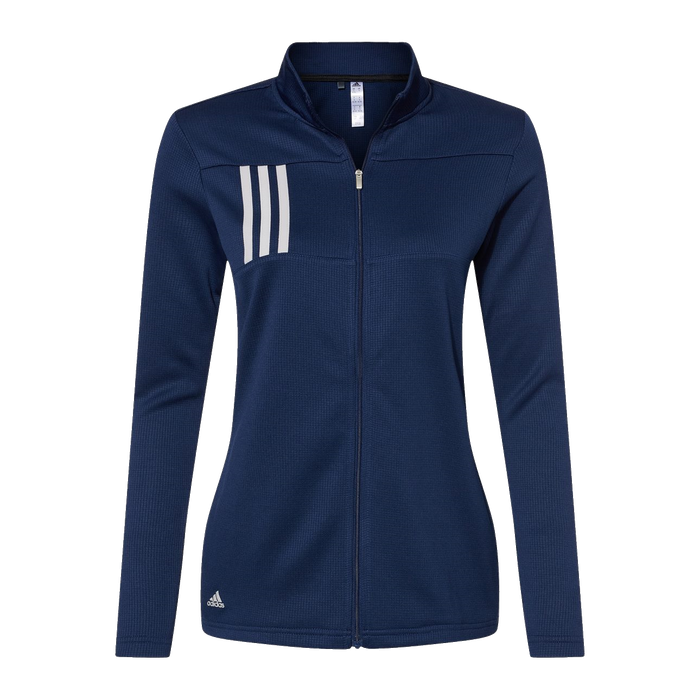 A483 Ladies 3-Stripe Double Knit Full-Zip Jacket