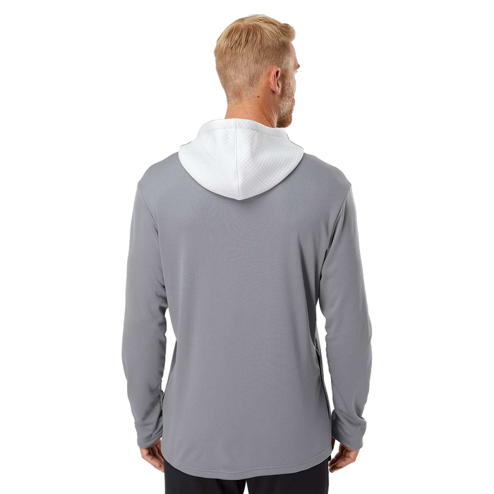 A530 Mens Textured Mixed Media Midweight Hooded Sweatshirt