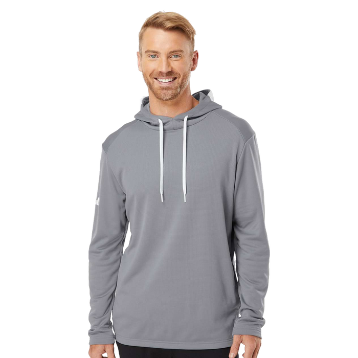 A530 Mens Textured Mixed Media Midweight Hooded Sweatshirt