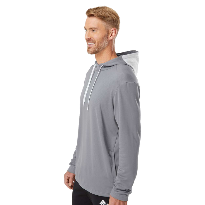 A530 Mens Textured Mixed Media Midweight Hooded Sweatshirt
