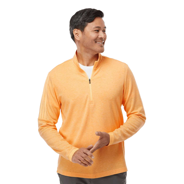 A554 Mens 3-Stripes Quarter-Zip Sweater Pullover