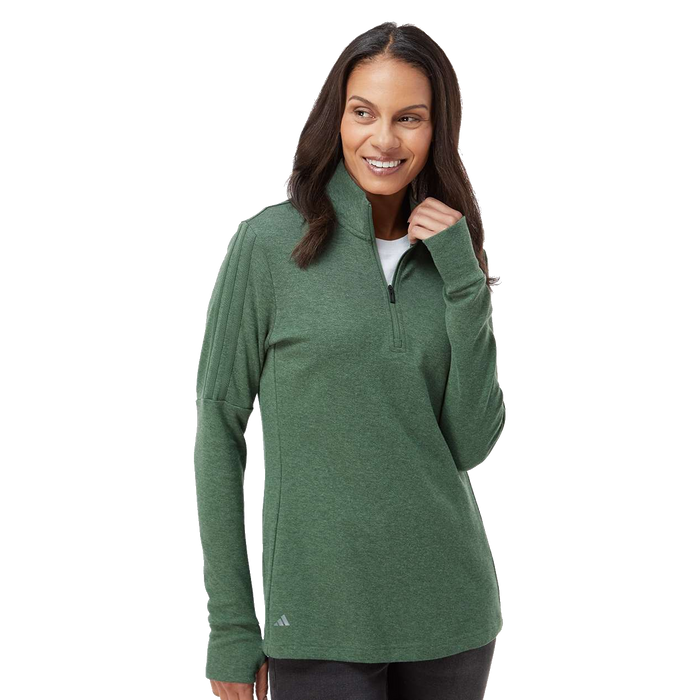 A555 Ladies 3-Stripes Quarter-Zip Sweater Pullover