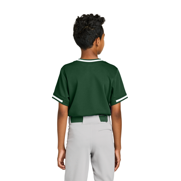 YST221 Youth Tough Mesh V-Neck Baseball Jersey
