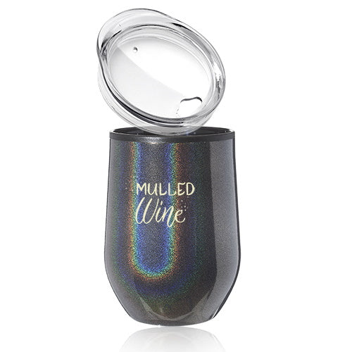ASW47I 12 oz. Iridescent Stemless Wine Glasses with Lid