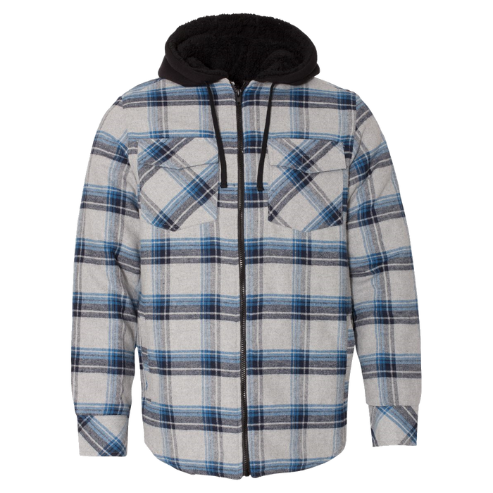 Men's quilted flannel hooded jacket clearance