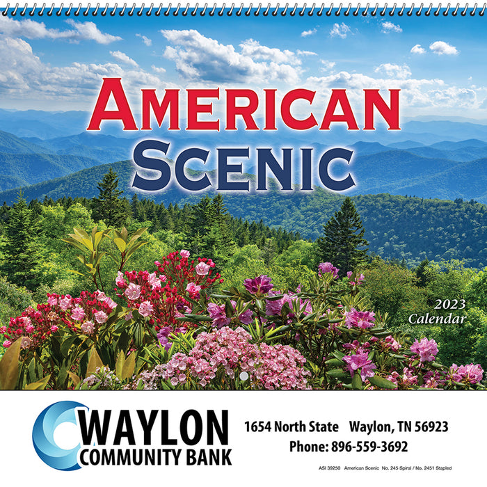 245 American Scenic Spiral Bound Wall Calendar