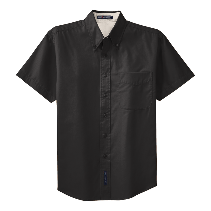 heritage mens short sleeve dress shirt - black reviews Freenote Cloth Dayton Short Sleeve Workshirt in Black Herringbone Medium