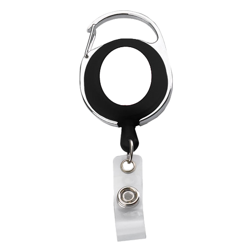 AZCMC Oval Metal Retractable Badge Reel with Carabiner — Shilling Sales, Inc